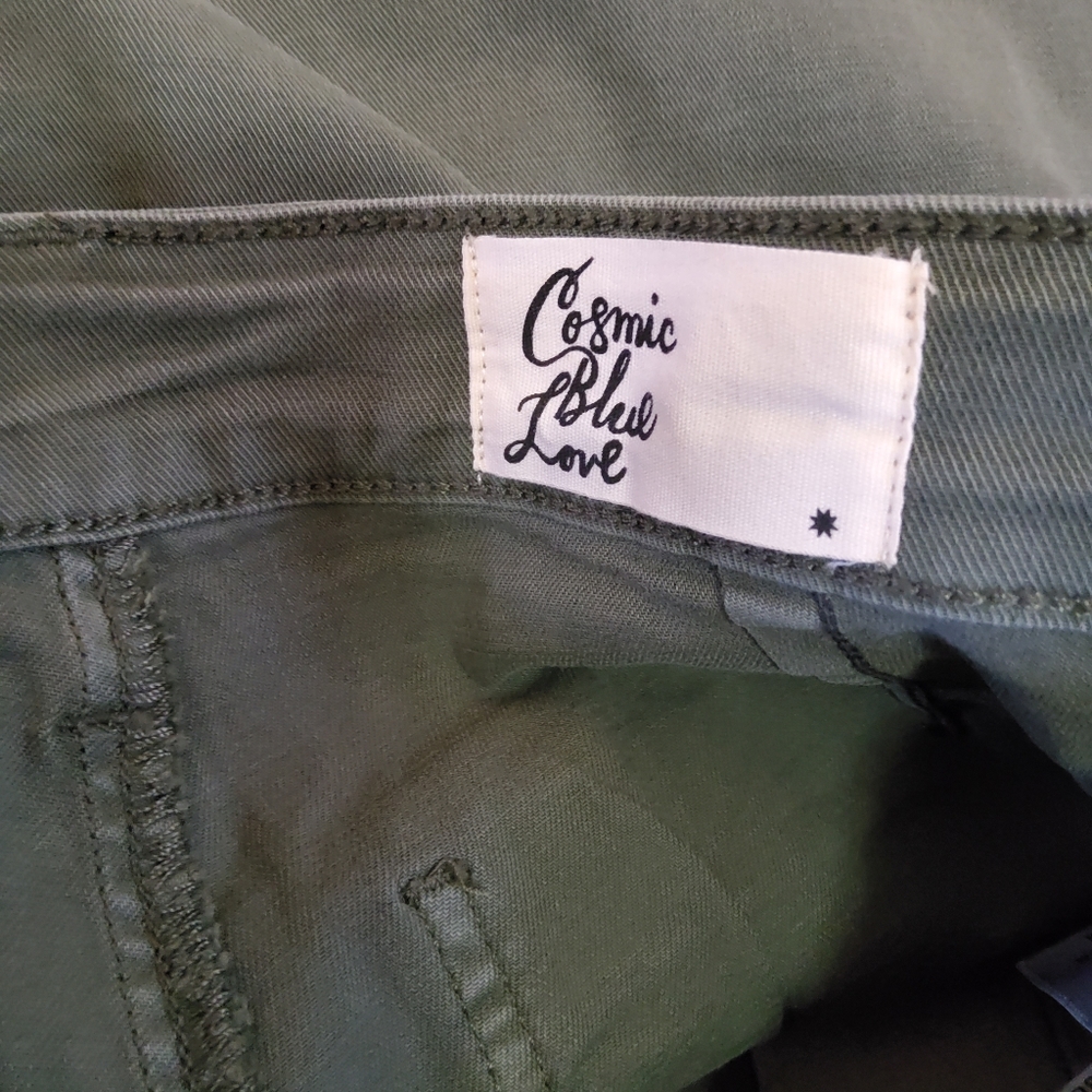 Cosmic Blue Love Crop Pant Command Green NWT - Picture 8 of 13